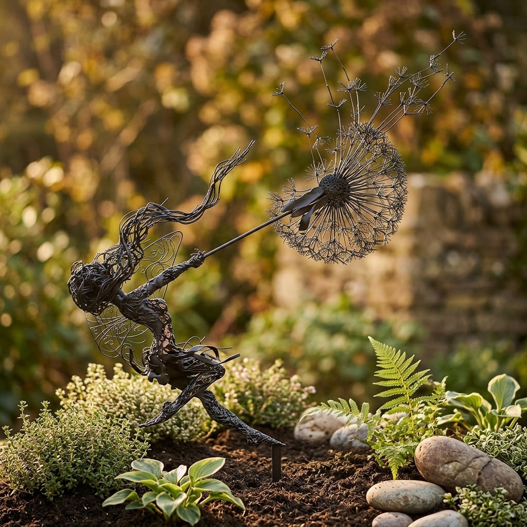 Garden Fairy Metal Silhouette