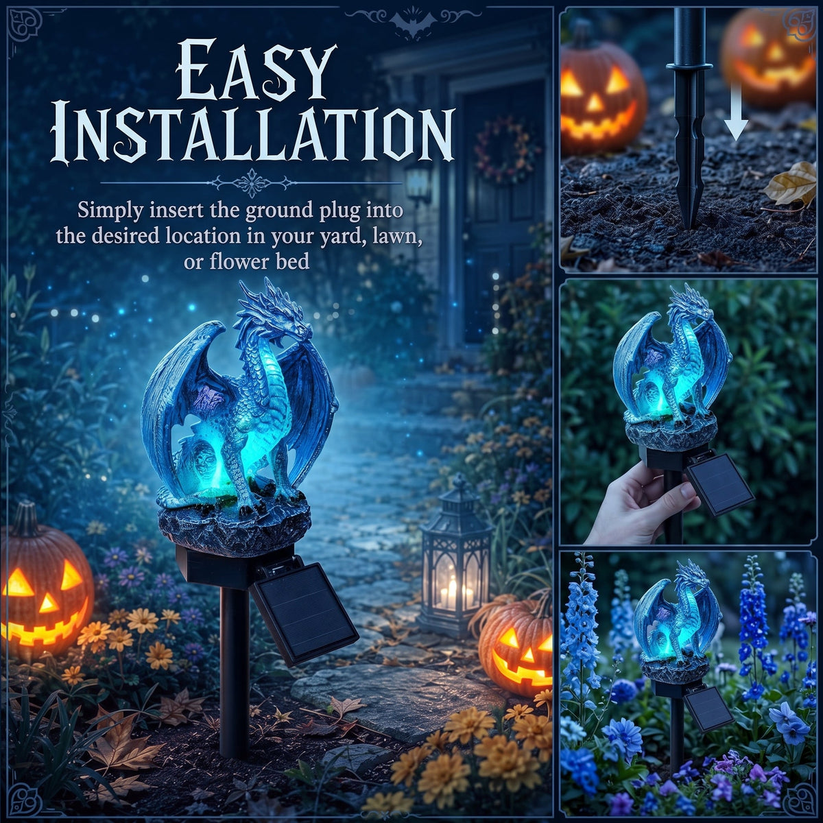 Solar-Powered Dragon Lamp