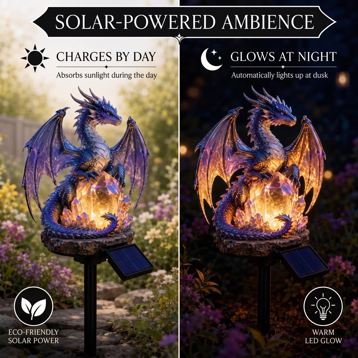 Solar-Powered Dragon Lamp