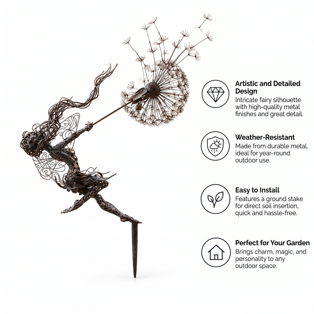 Garden Fairy Metal Silhouette